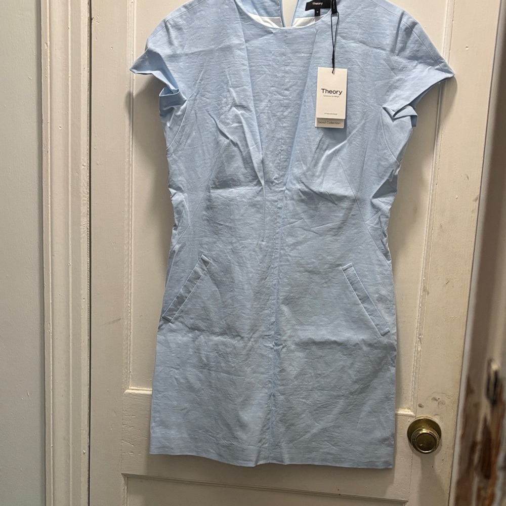 Theory Women's Sky Blue Mini Dress